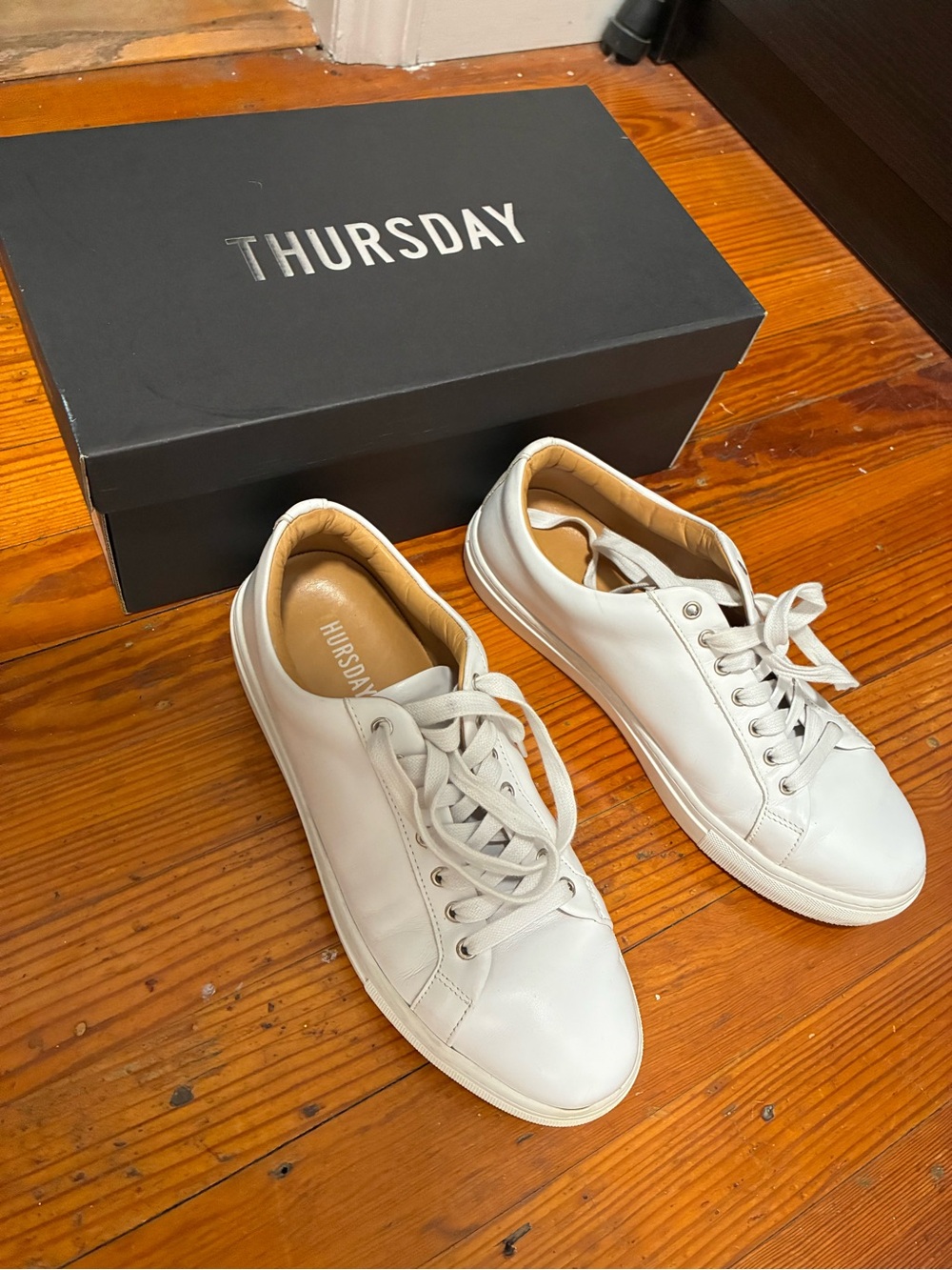 Thursday Boot Company White Leather Low-Top Sneakers